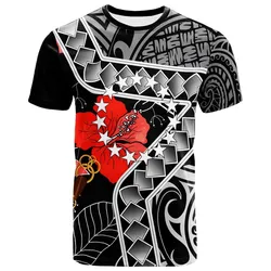 Cook Islands T shirt - Hibiscus Ft Polynesian Pattern