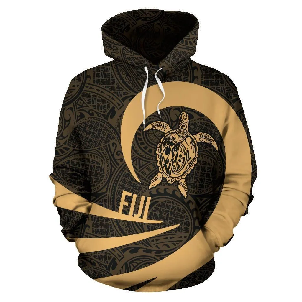 Fiji Hoodie - Fiji Turtle Mermaid Roll Into Polynesian Tattoo Gold