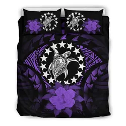 Cook Islands Purple Hibiscus Bedding Set