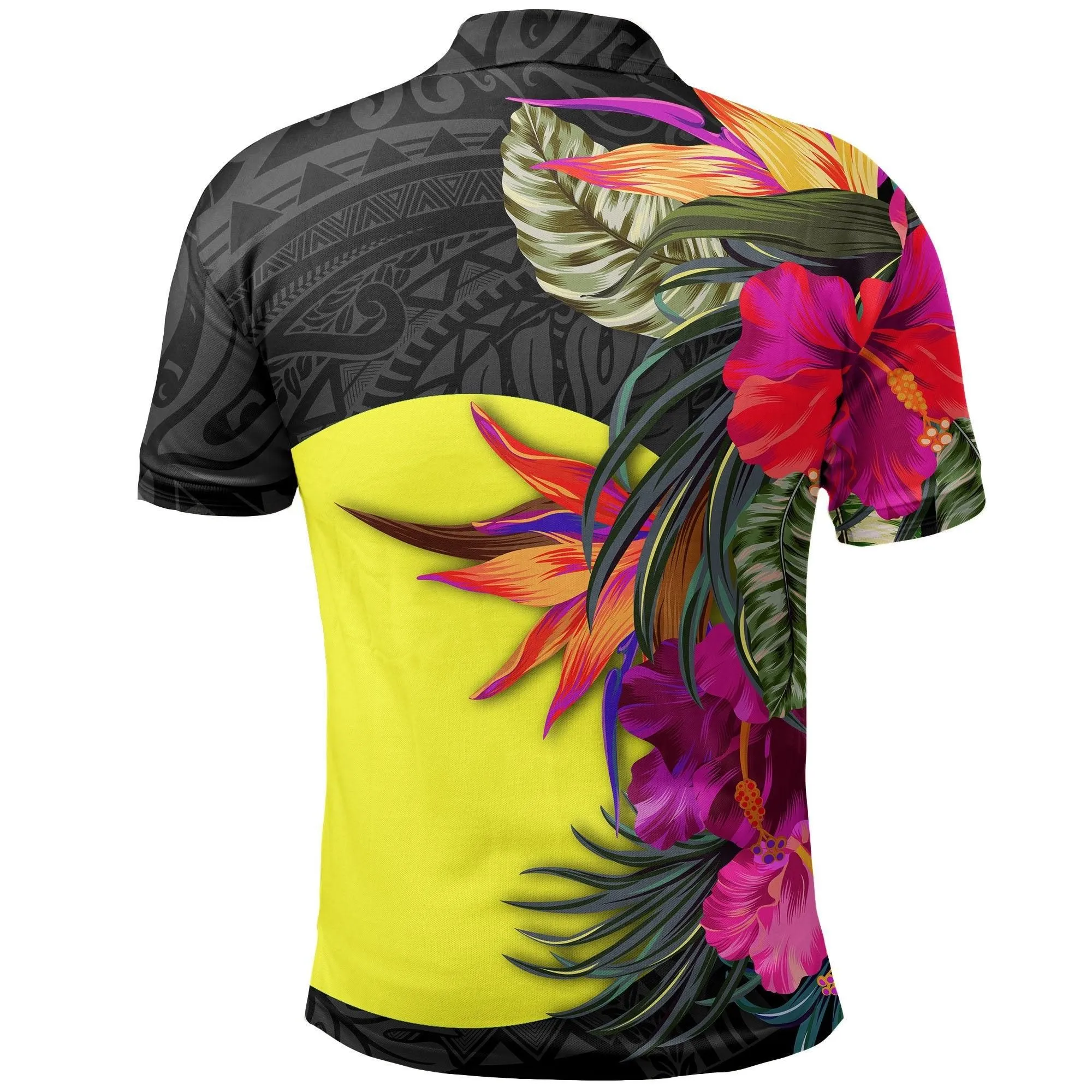 Palau Polo Shirt - Hibiscus Polynesian Pattern