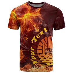 Tahiti Polynesian Custom Personalised T shirt - Fire Hibiscus