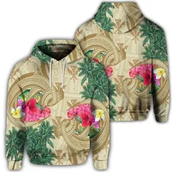 Alohawaii Hoodie - Hawaiian Kanaka Maoli Plumeria Palm Trees Hammer Shark Hoodie - AH - J5R