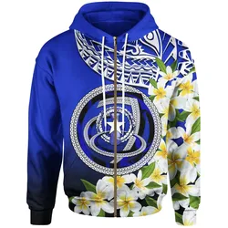Northern Mariana Islands Zip-Up Hoodie - Polynesian Plumeria Pattern - BN39