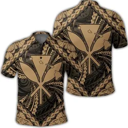 Alohawaii Shirt - Hawaiian Map Kanaka Hibiscus Gold Polynesian Polo Shirt - AH - JR
