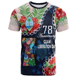 Guam Liberation Day T shirt Latte Stone Hibiscus Painting LT9