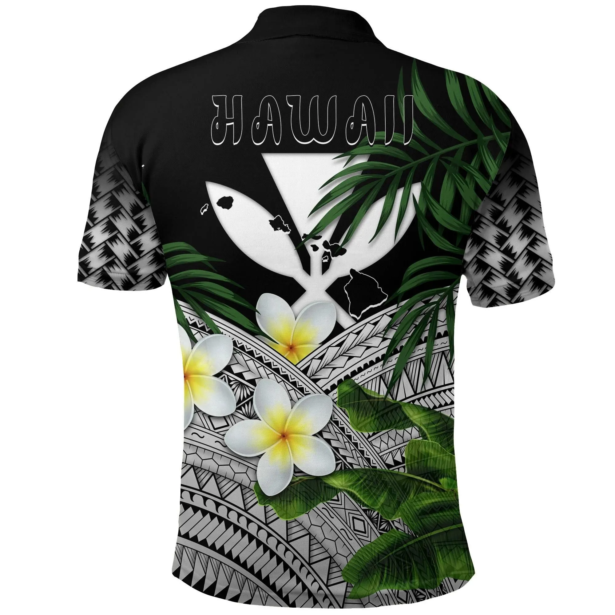 Alohawaii Shirt - Polo Shirt Kanaka Maoli (Hawaiian) Polynesian Plumeria Banana Leaves Gray A02