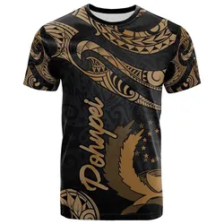 Pohnpei Micronesia T shirt - Poly Tattoo Gold Version