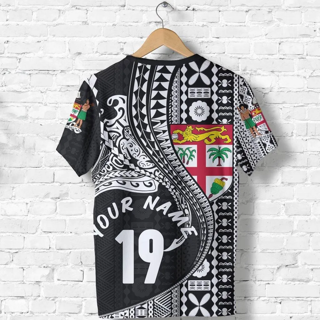 (Custom Personalised) Fiji Tapa Polo Shirt Creativity Rugby - Custom Text and Number