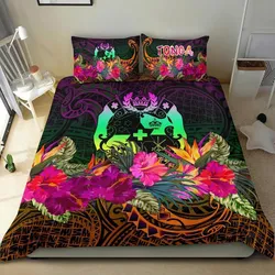 FamilyGater Bedding Set - Cover and Pillow Cases Tonga Polynesian - Summer Hibiscus - BN15