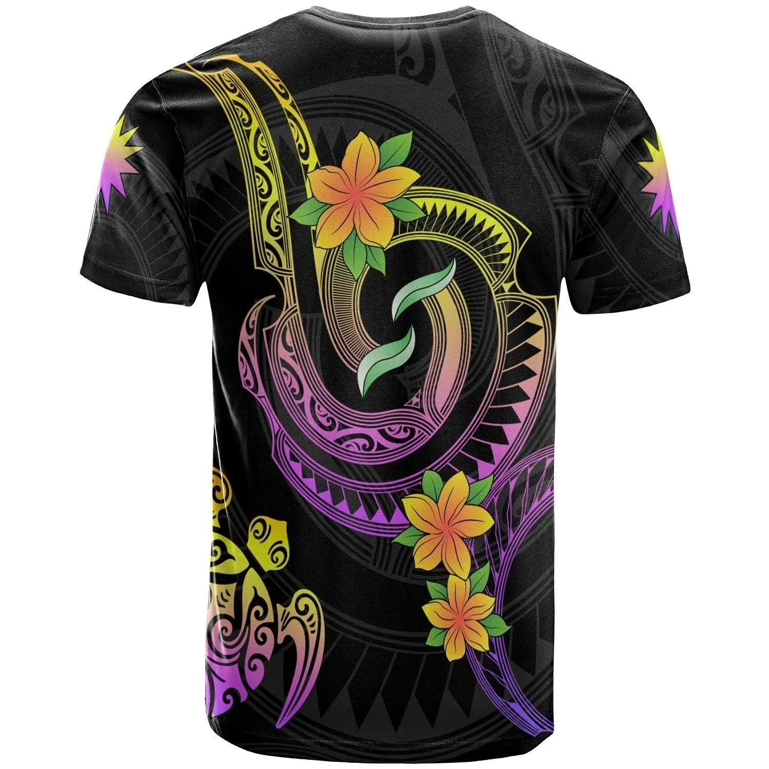 Nauru Custom Personalised T shirt - Plumeria Flowers with Spiral Patterns