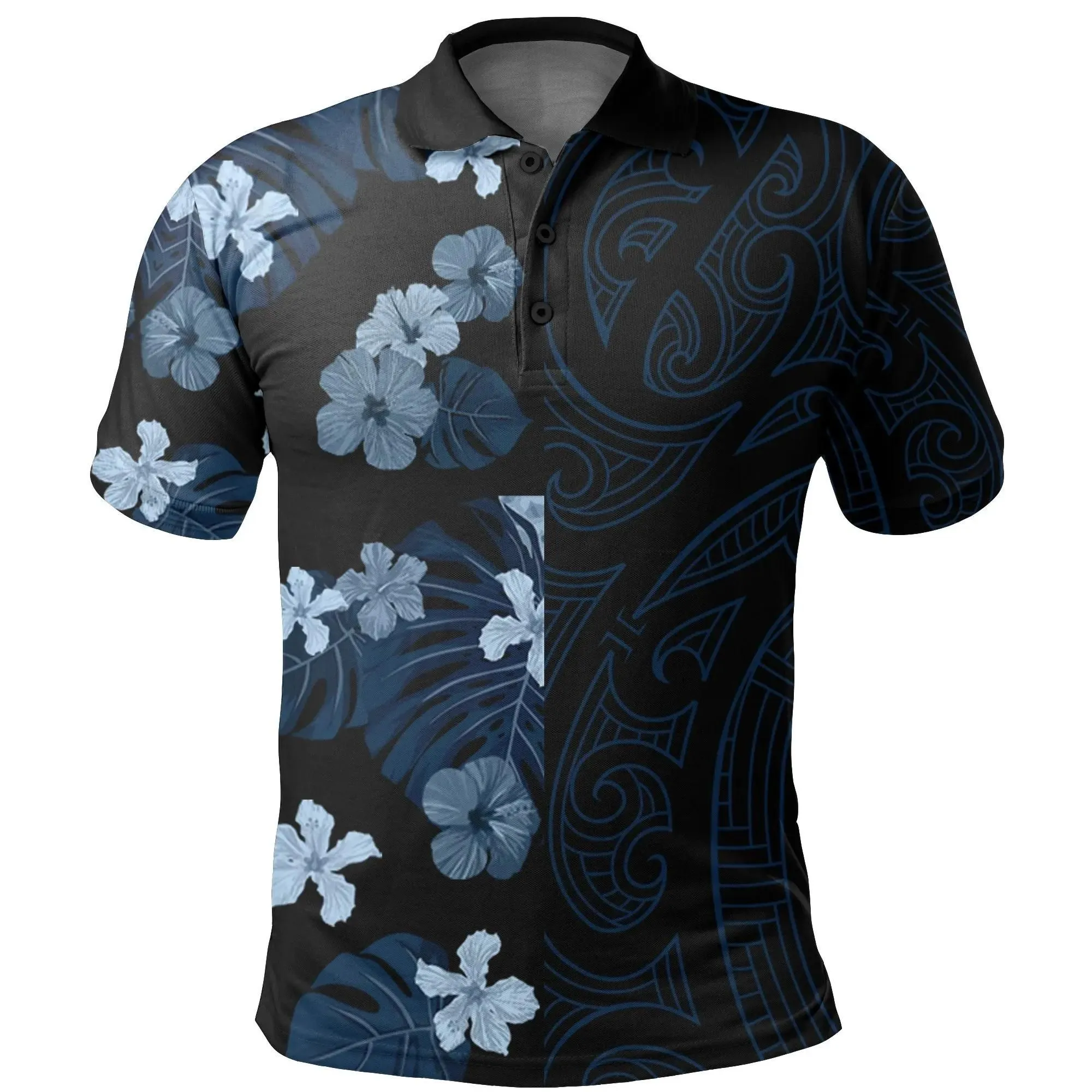 Tropical Polynesian - Hawaiian Polo Shirt - Curtis Style - AH - J2