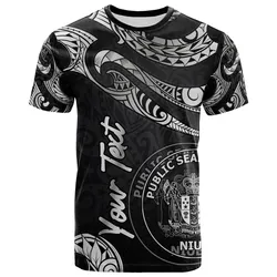 Niue Polynesian Custom Personalised T-Shirt - Poly Tattoo White Version