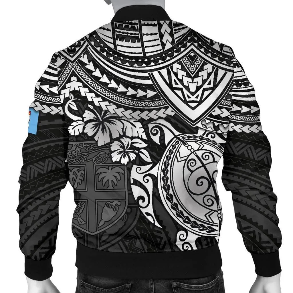 FamilyGaterJacket - Bomber Jacket Fiji Polynesian - White Turtle - BN1518