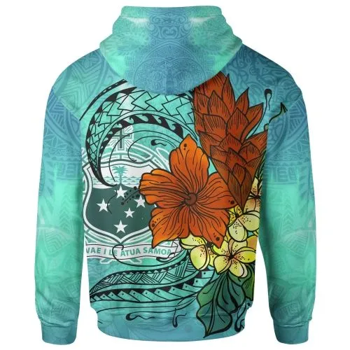 Samoa Hoodie - Tropical Flowers Style