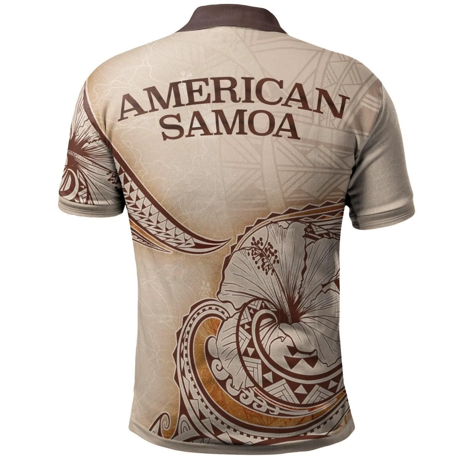 American Samoa Polo Shirt -  Hibiscus Flowers Vintage Style