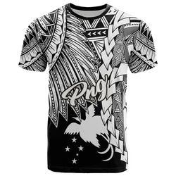 Papua New Guinea Polynesian T-Shirt - Tribal Wave Tattoo White