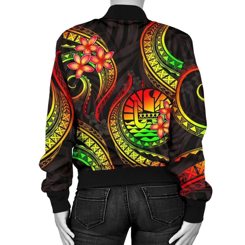 Alohawaii Jacket - Bomber Jacket Tahiti Polynesian Reggae Plumeria - BN11