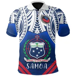 Samoa Rugby Polo Shirt Tribal Pattern