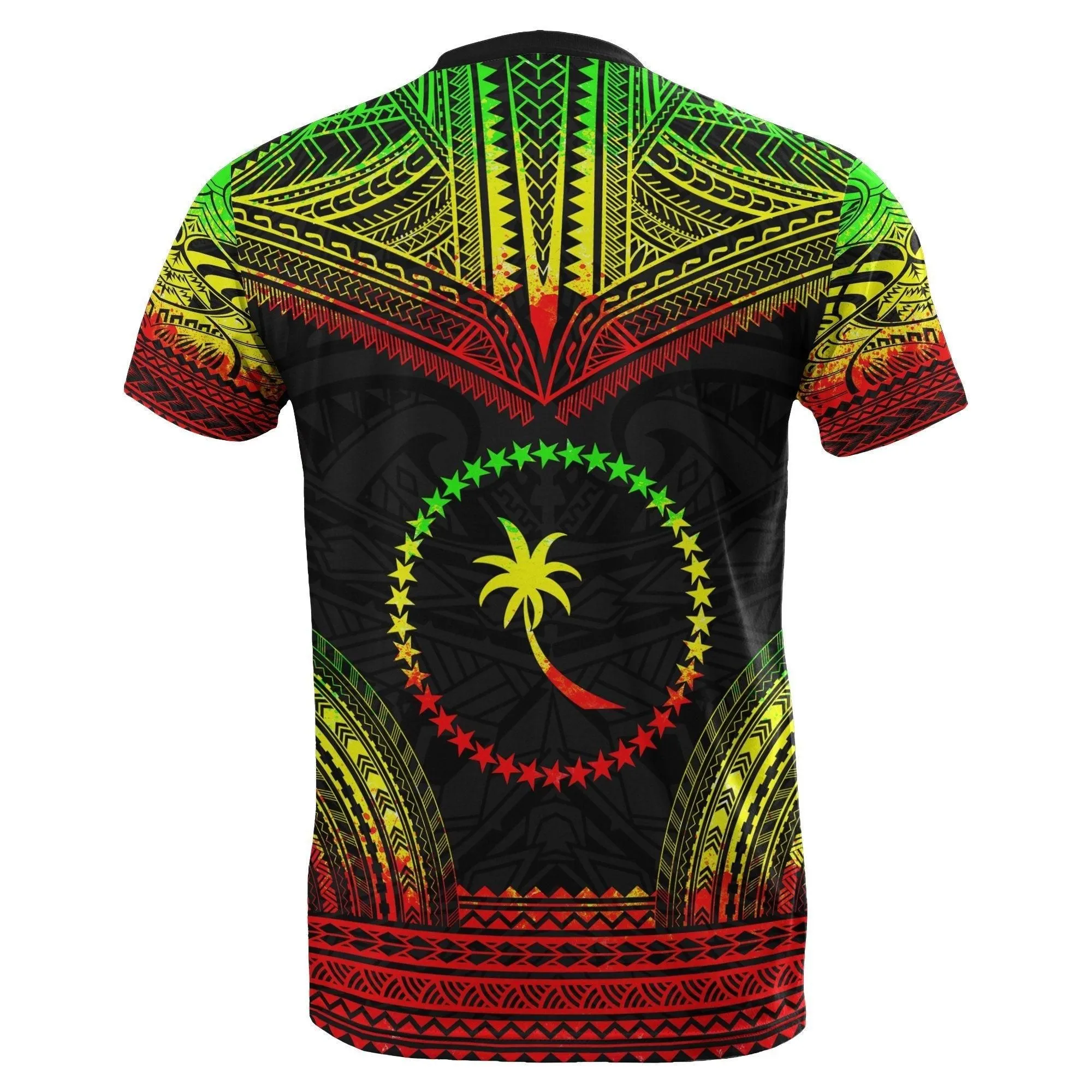 Chuuk All Over T Shirt - Chuuk Flag Polynesian Tattoo Reggae