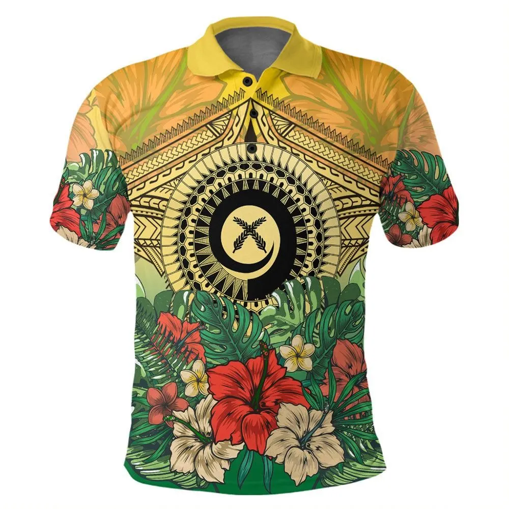 Vanuatu Polynesian Hibiscus Polo Shirt T09