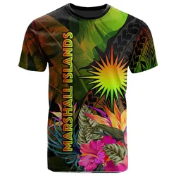 Marshall Islands Polynesian t-Shirt -Hibiscus and Banana Leaves