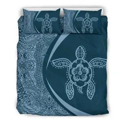 Hawaiian Turtle Hibiscus Polynesian Bedding Set-Circle Style - AH - J7