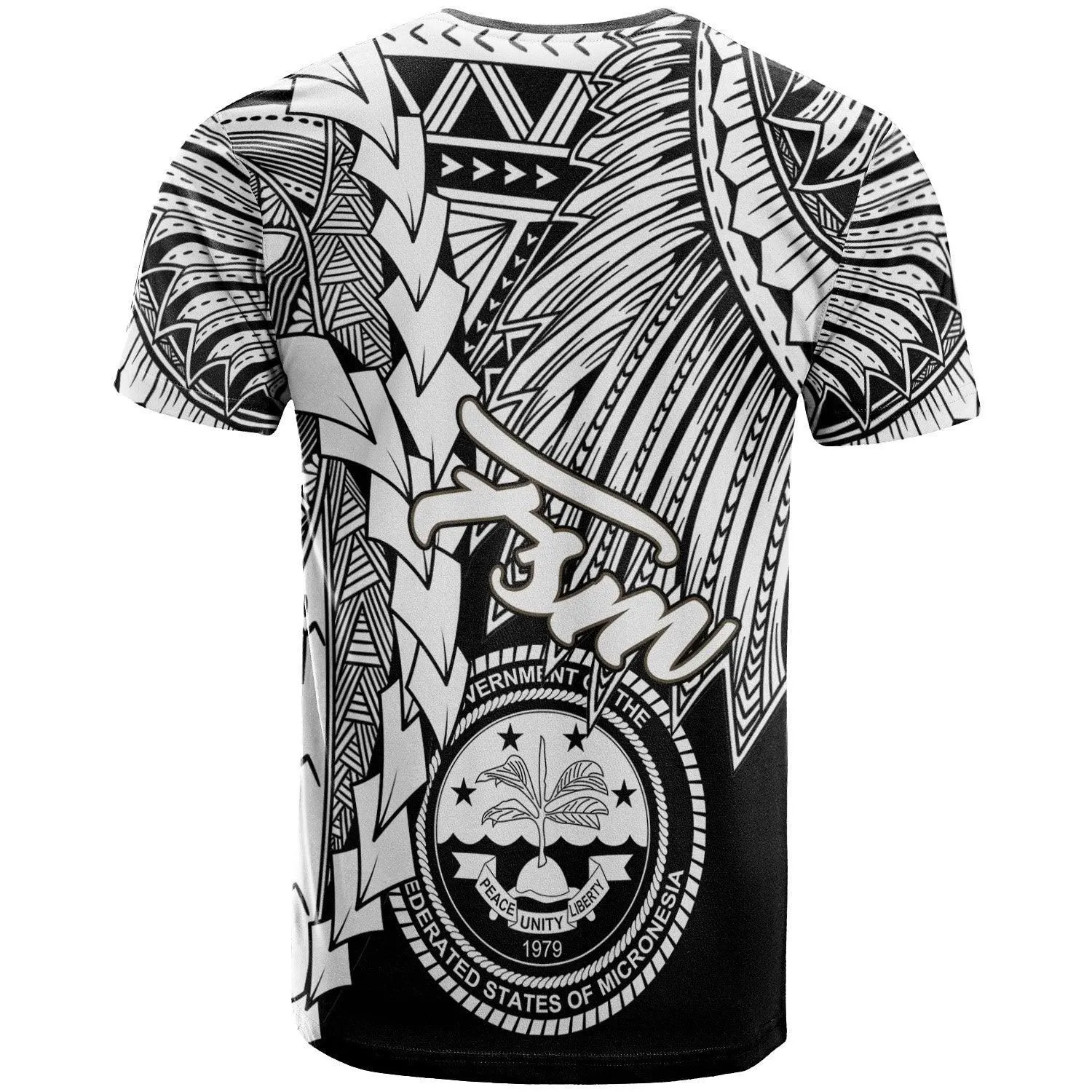 Federated States Of Micronesia Custom Personalised T-Shirt - Tribal Wave Tattoo White