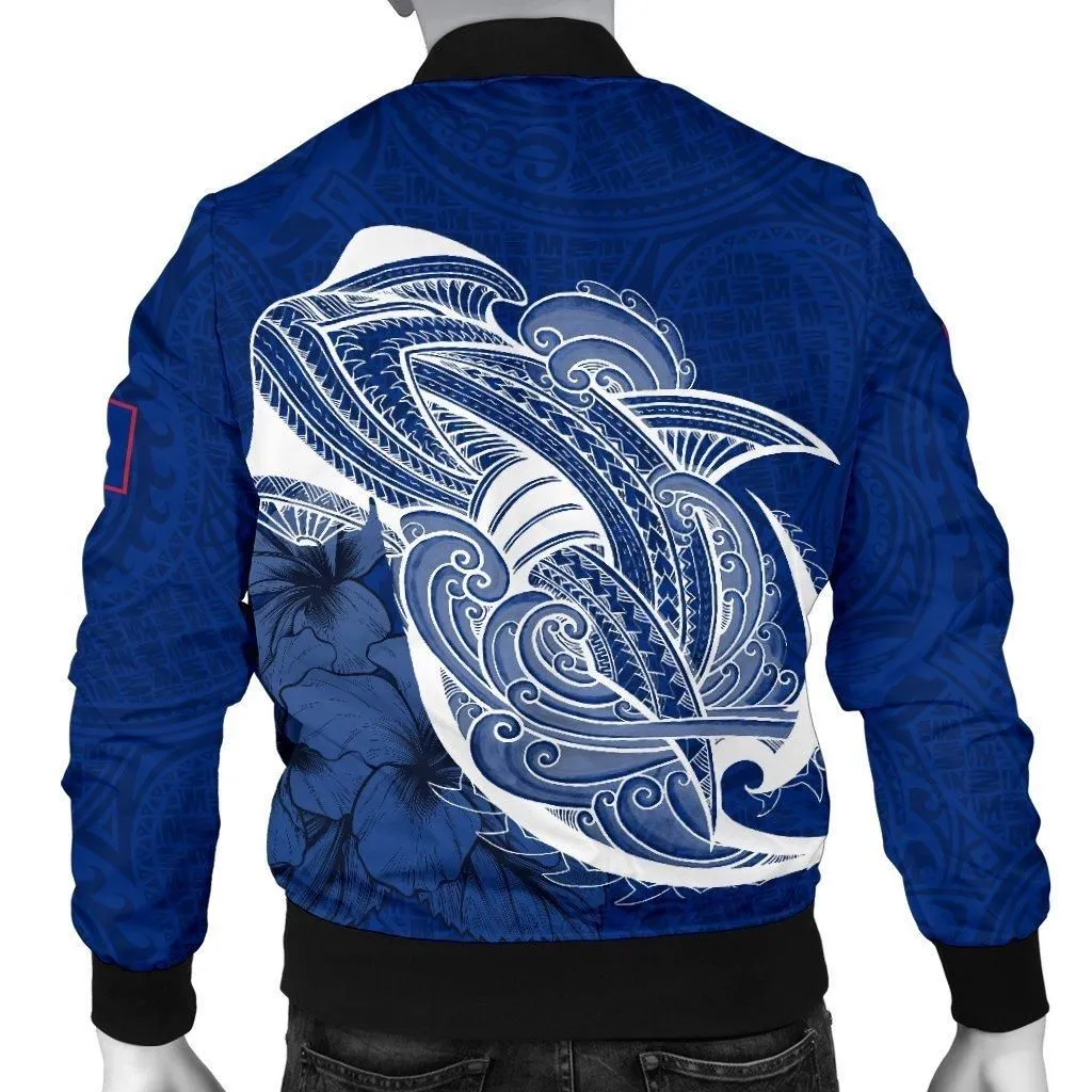 Guam Mens Bomber Jacket Shark Coat of Arms