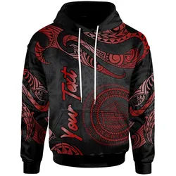 Palau Polynesian Custom Personalised Hoodie - Poly Tattoo Red Version