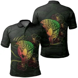 Hawaii Warrior Hibiscus Polynesian Polo Shirt - Flo Style - AH