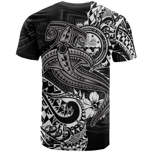 Fsm T-Shirt - White Shark Polynesian Tattoo