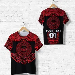 (Custom Personalised) Marquesas Islands T Shirt Marquesan Tattoo Simplified Version - Red LT8