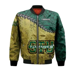 St. Thomas (Canada) Tommies Bomber Jacket Grunge Polynesian Tattoo - CA CIS