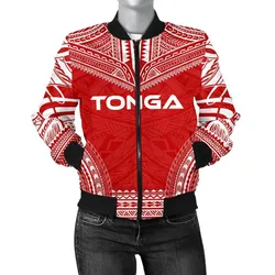Tonga Flag Polynesian Chief Women'S Bomber Jacket - Bn10