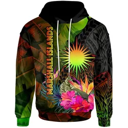Alohawaii Clothing - Hoodie Marshall Islands Polynesian - Hibiscus and Banana Leaves -BN15