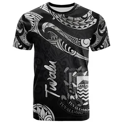 Tuvalu Polynesian T shirt - Poly Tattoo White Version