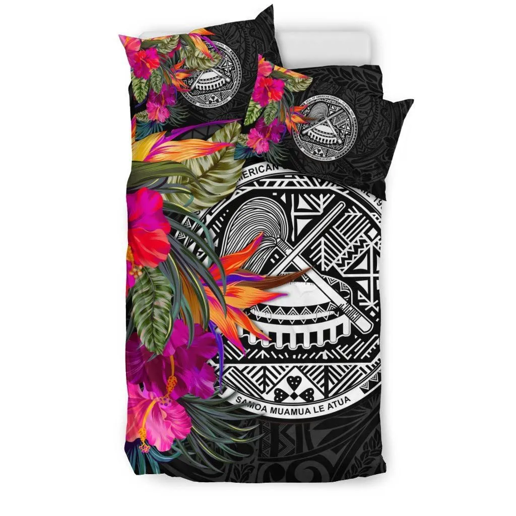 FamilyGater Bedding Set - Cover and Pillow Cases American Samoa - Polynesian Hibiscus Pattern - BN39