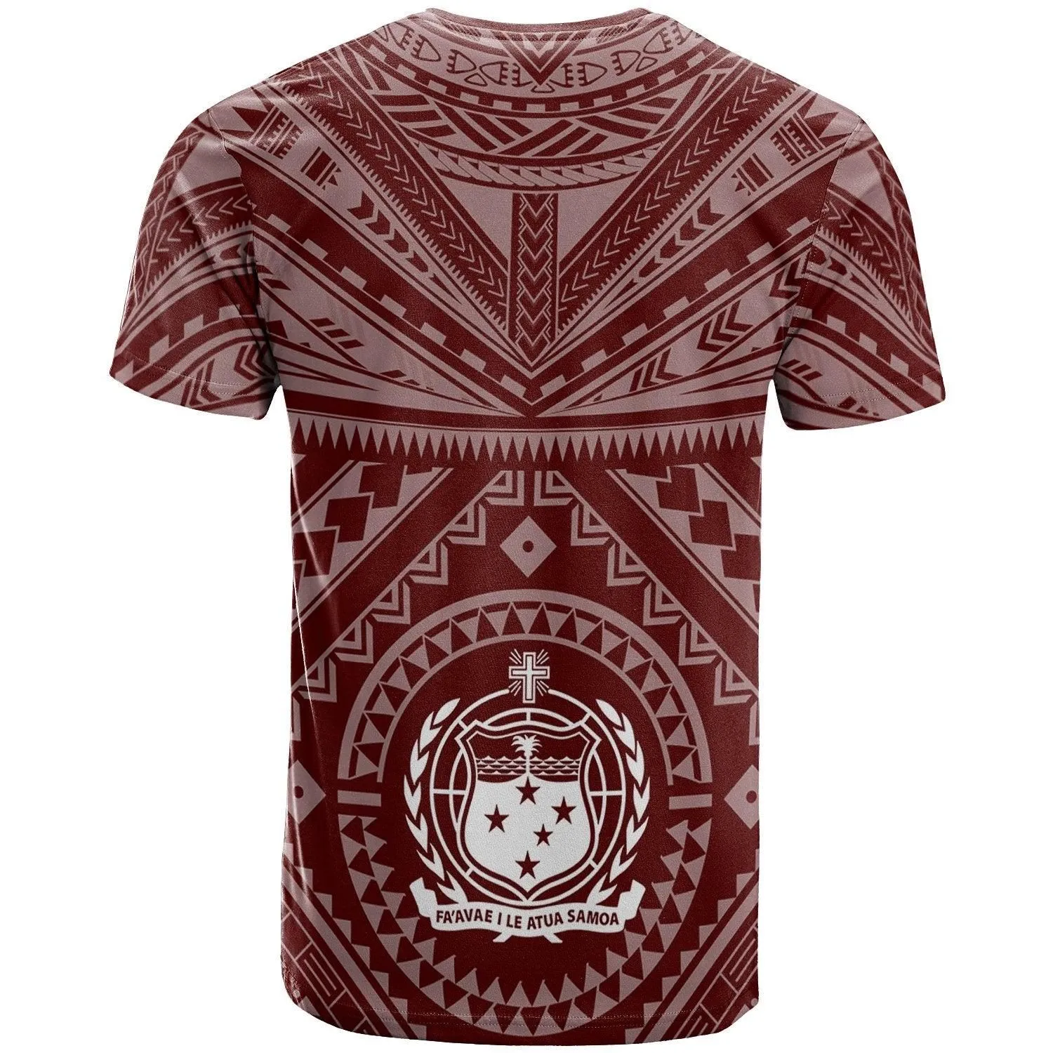 Samoa T-Shirt - Samoa Seal In Polynesian Tattoo Style (Red)