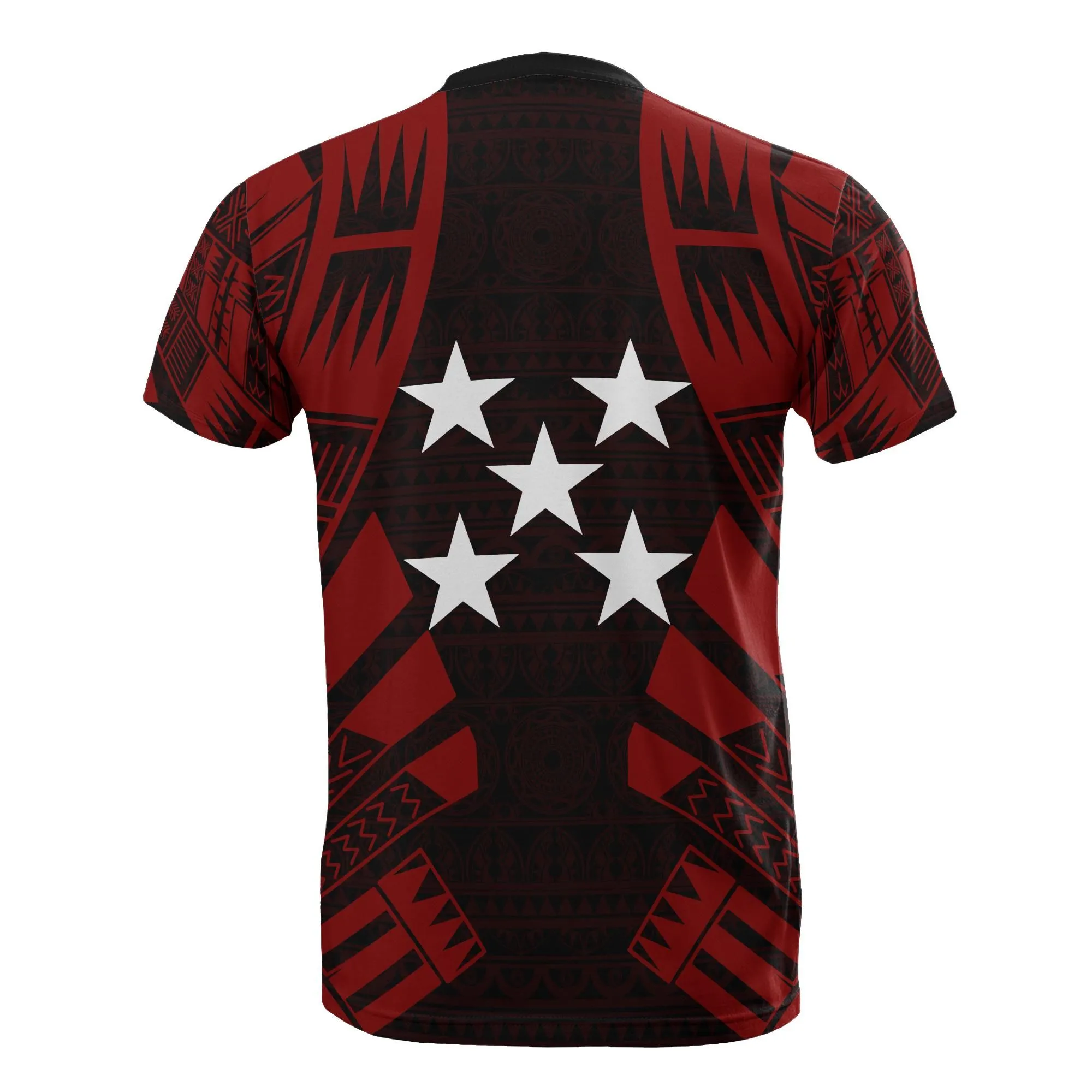 Gambier Islands T-Shirt - Gambier Islands Flag Polynesian Tattoo Red Style