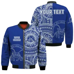 (Custom Personalised) Tupou Tonga College Bomber Jacket Tongan Ngatu Pattern LT14