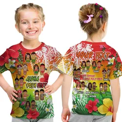 (Custom Personalised) Aloha Poly Fest T Shirt KID Polynesian Pattern With Tropical Flowers LT14