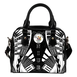 Niue Shoulder Handbag - Polynesian Tattoo Black