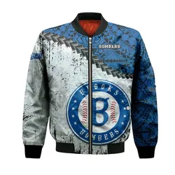Brooks Bombers Bomber Jacket Grunge Polynesian Tattoo - CA BASEBALL