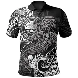 FSM Polo Shirt  - White Shark Polynesian Tattoo