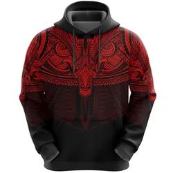 Alohawaii Clothing - Hoodie Best Polynesian Tattoo Red A7