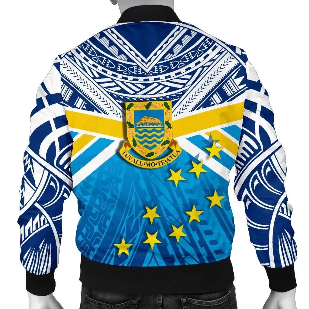 Tuvalu Rugby Men Bomber Jacket Polynesian Flag