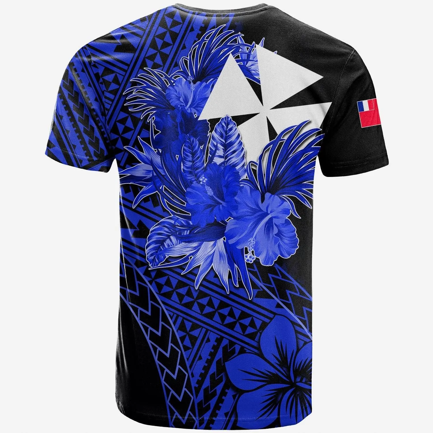 Wallis and Futuna T Shirt Hibiscus Blue No.2 Color  LT6