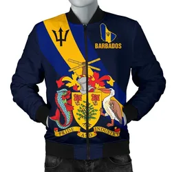 Barbados Mens Bomber Jacket Special Flag