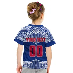 (Custom Personalised And Number) Toa Samoa Rugby T Shirt KID Siva Tau LT6