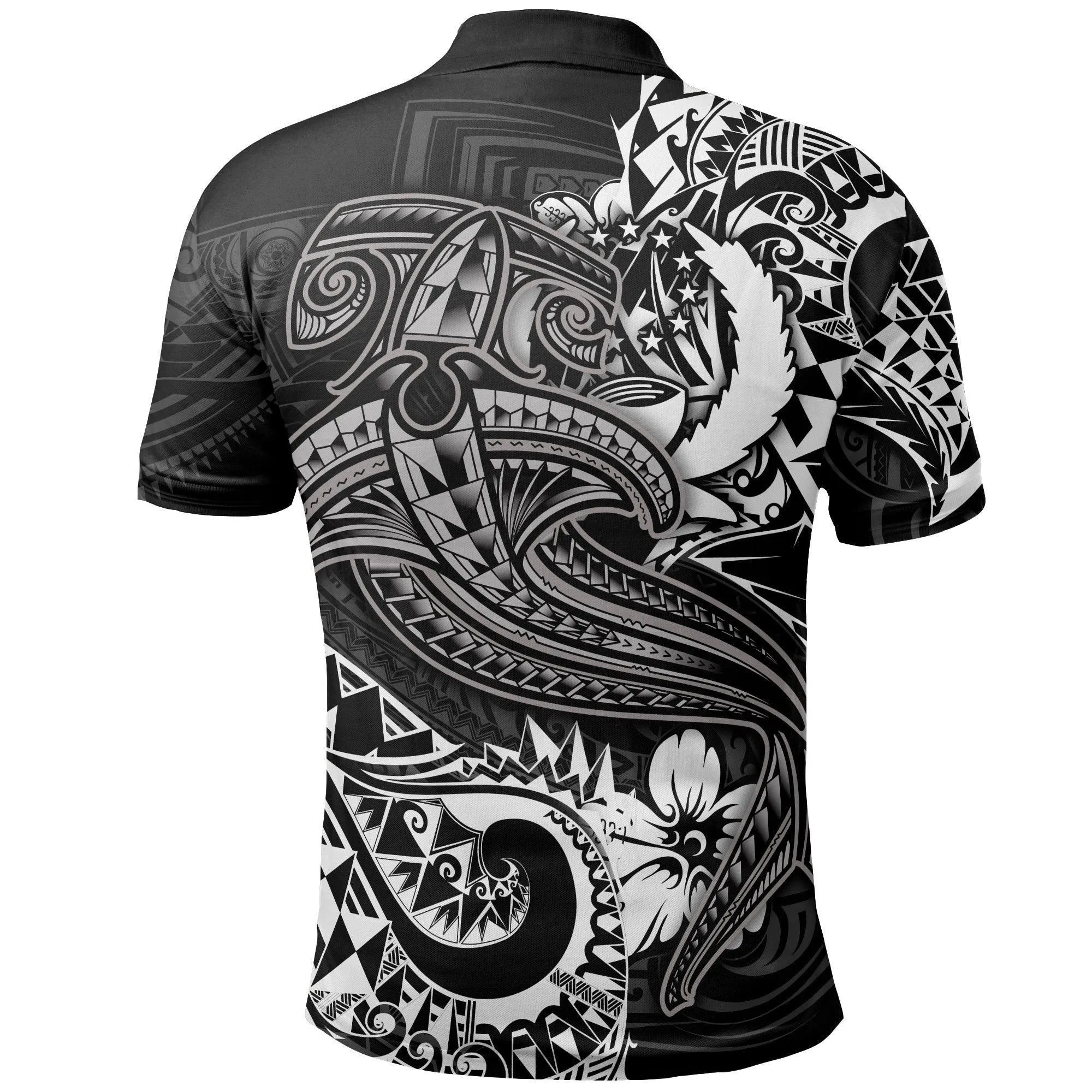 Pohnpei Polo Shirt - White Shark Polynesian Tattoo
